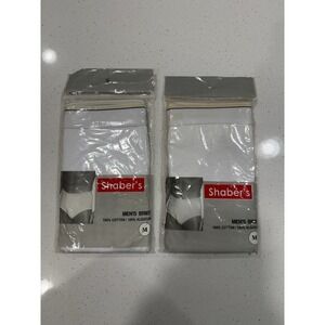 shabers mens brief 100% cotton underwears medium Sealed Lot Of 2